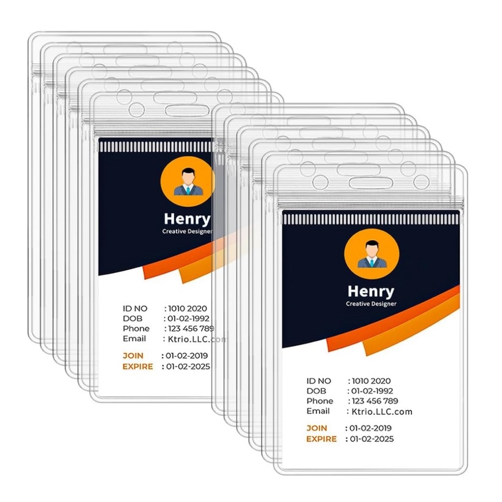 🔖48 Pack ID Badge Holders - Vertical 🔖 🆕
